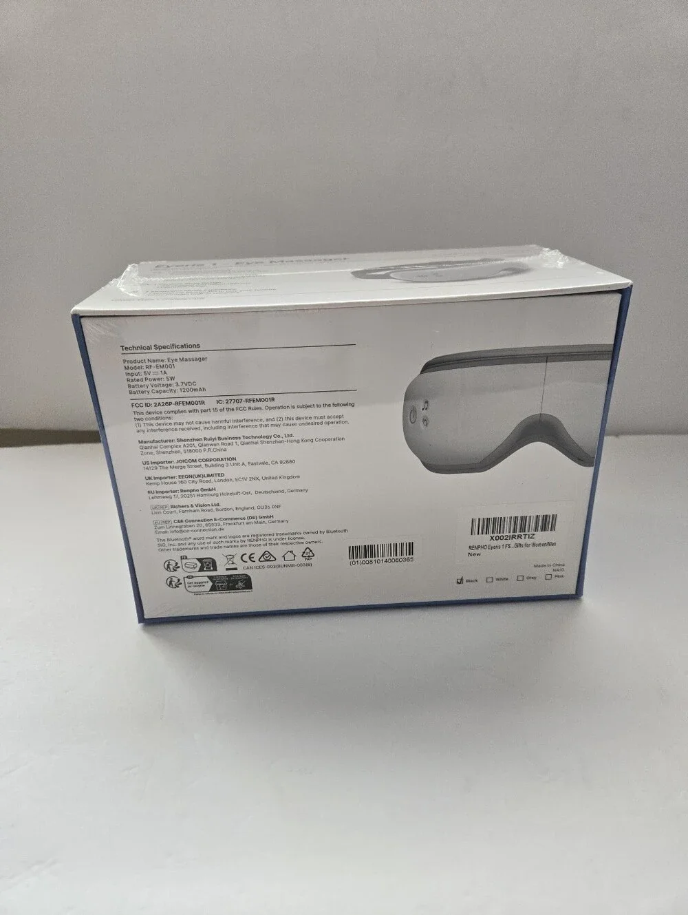 Renpho Eye Massage Gray Wearable Glasses for Eye Therapy